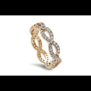 Yellow Gold Plated Beautiful Cz Eternity Infinity